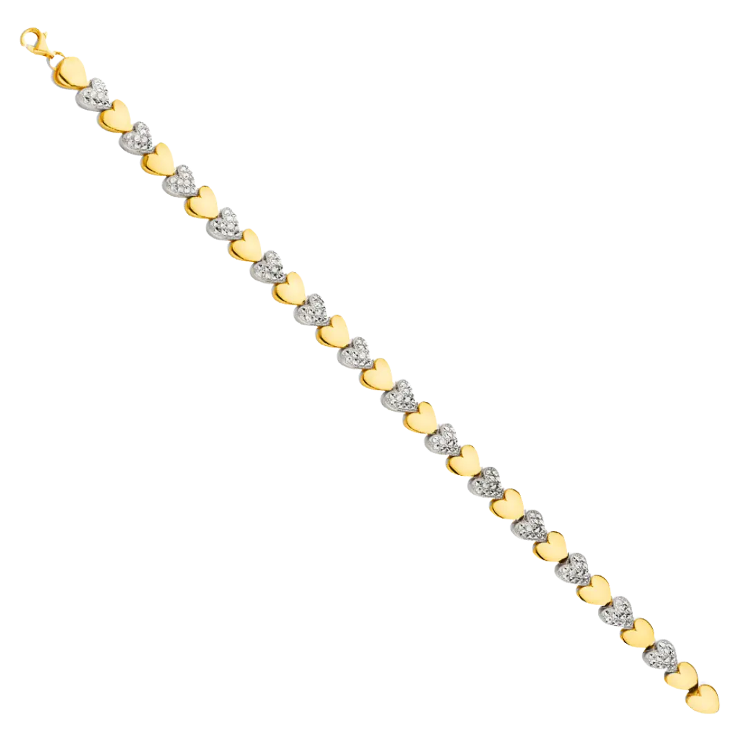 Crystal DC Bracelet - 14k Two Tone Gold