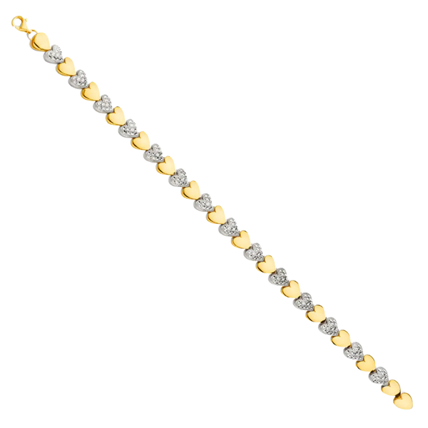 Crystal DC Bracelet - 14k Two Tone Gold