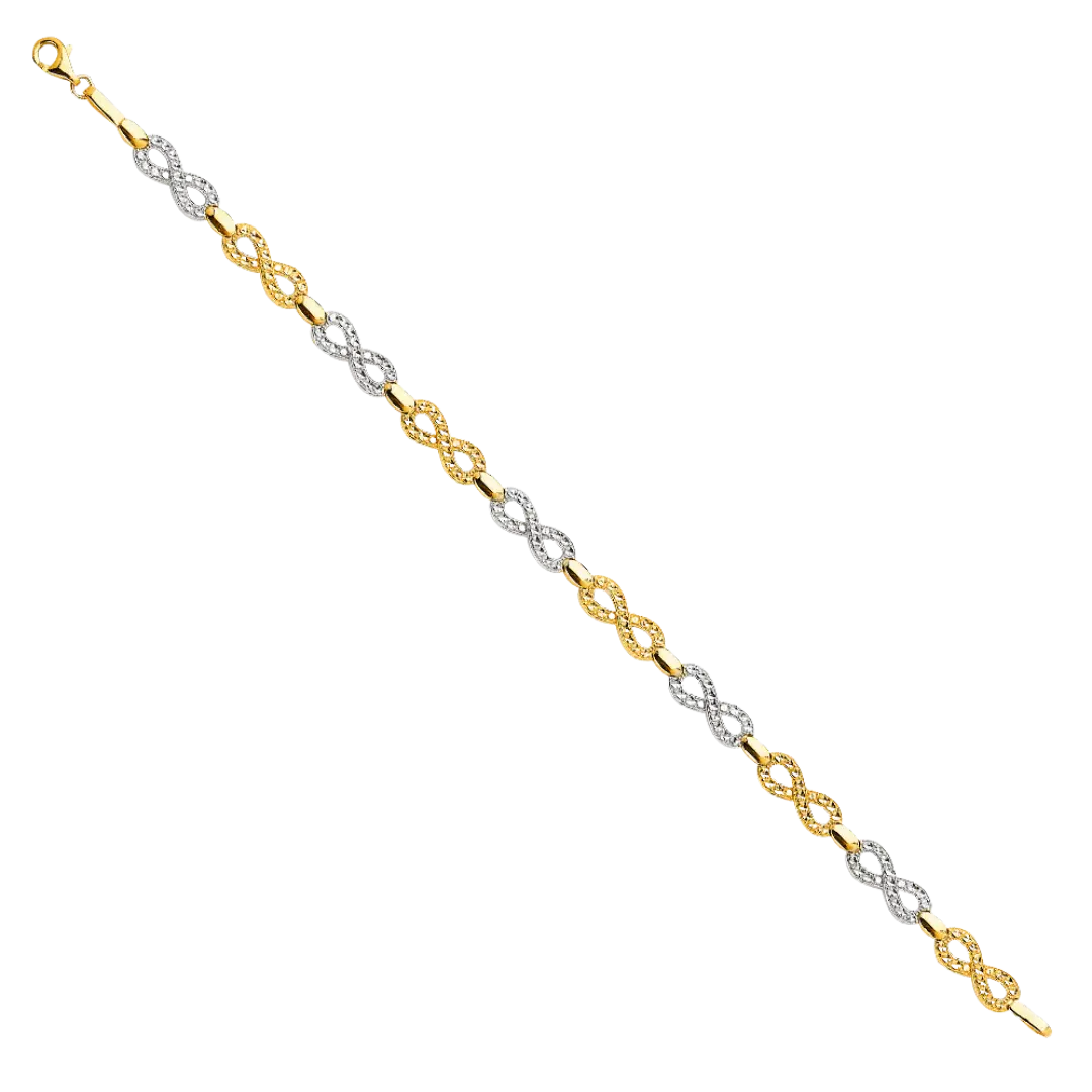 Crystal DC Bracelet - 14k Two Tone Gold