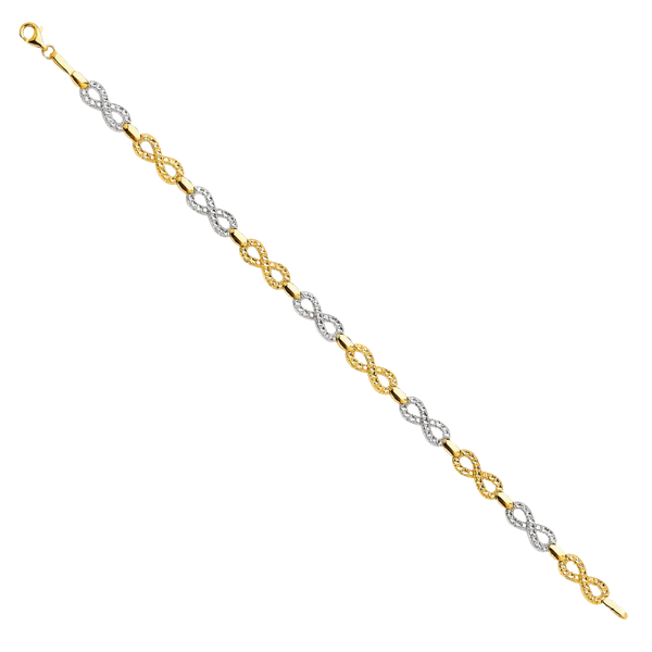 Crystal DC Bracelet - 14k Two Tone Gold