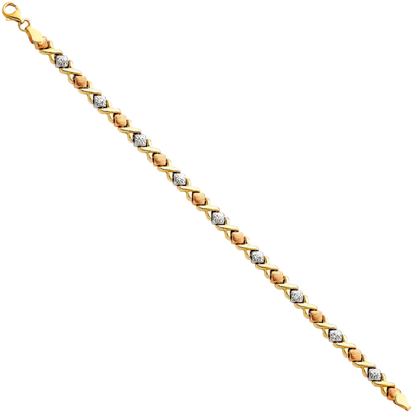 Light Stampato Bracelet - 14k Tri Color Gold