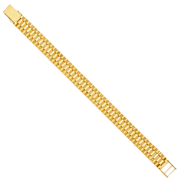 Fancy Rolex Type Bracelet - 14k Yellow Gold