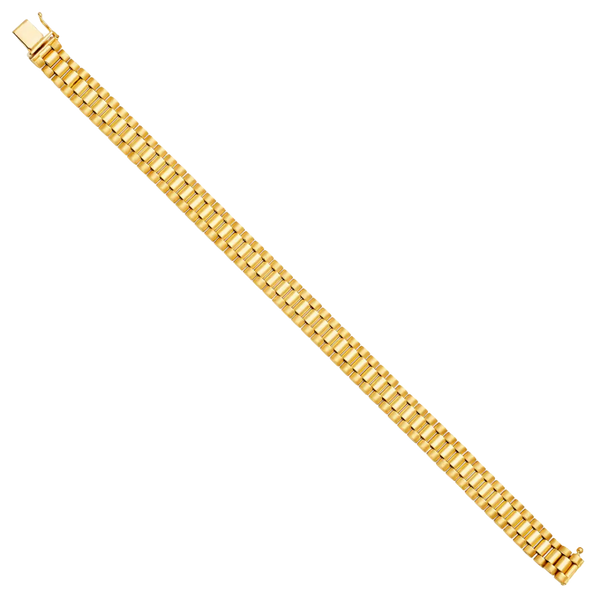 Fancy Rolex Type Bracelet - 14k Yellow Gold