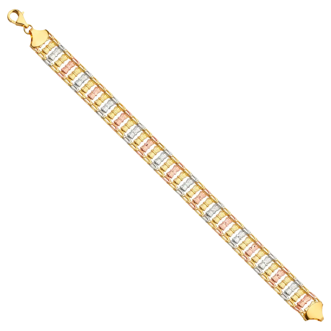 Fancy Bracelet - 14k Tri Color Gold