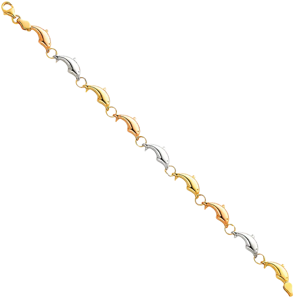 Light Stampato Bracelet - 14k Tri Color Gold