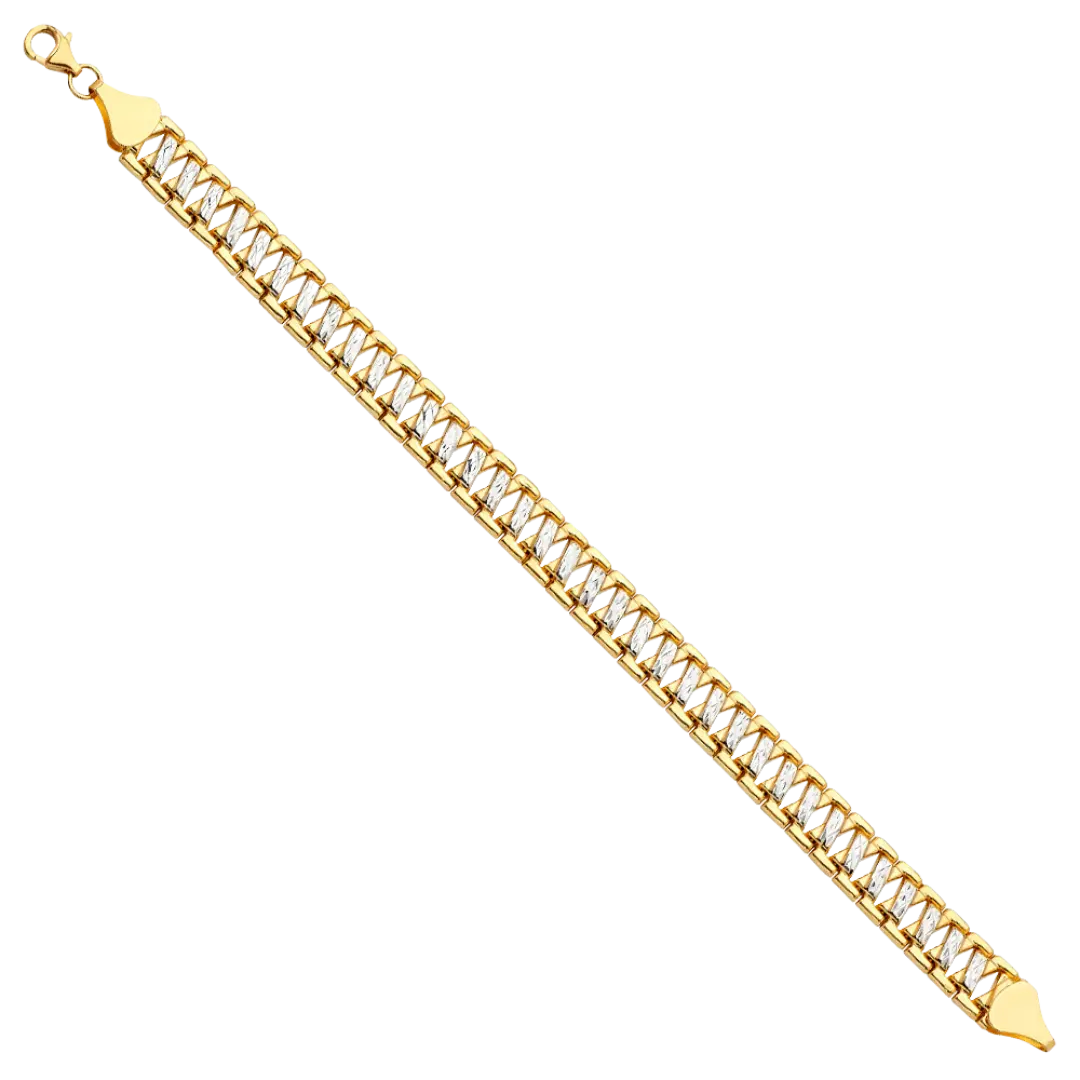 Fancy Bracelet - 14k Two Tone Gold