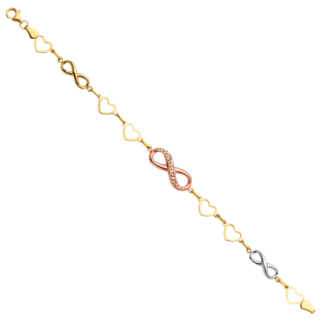 Fancy Bracelet - 14k Tri Color Gold