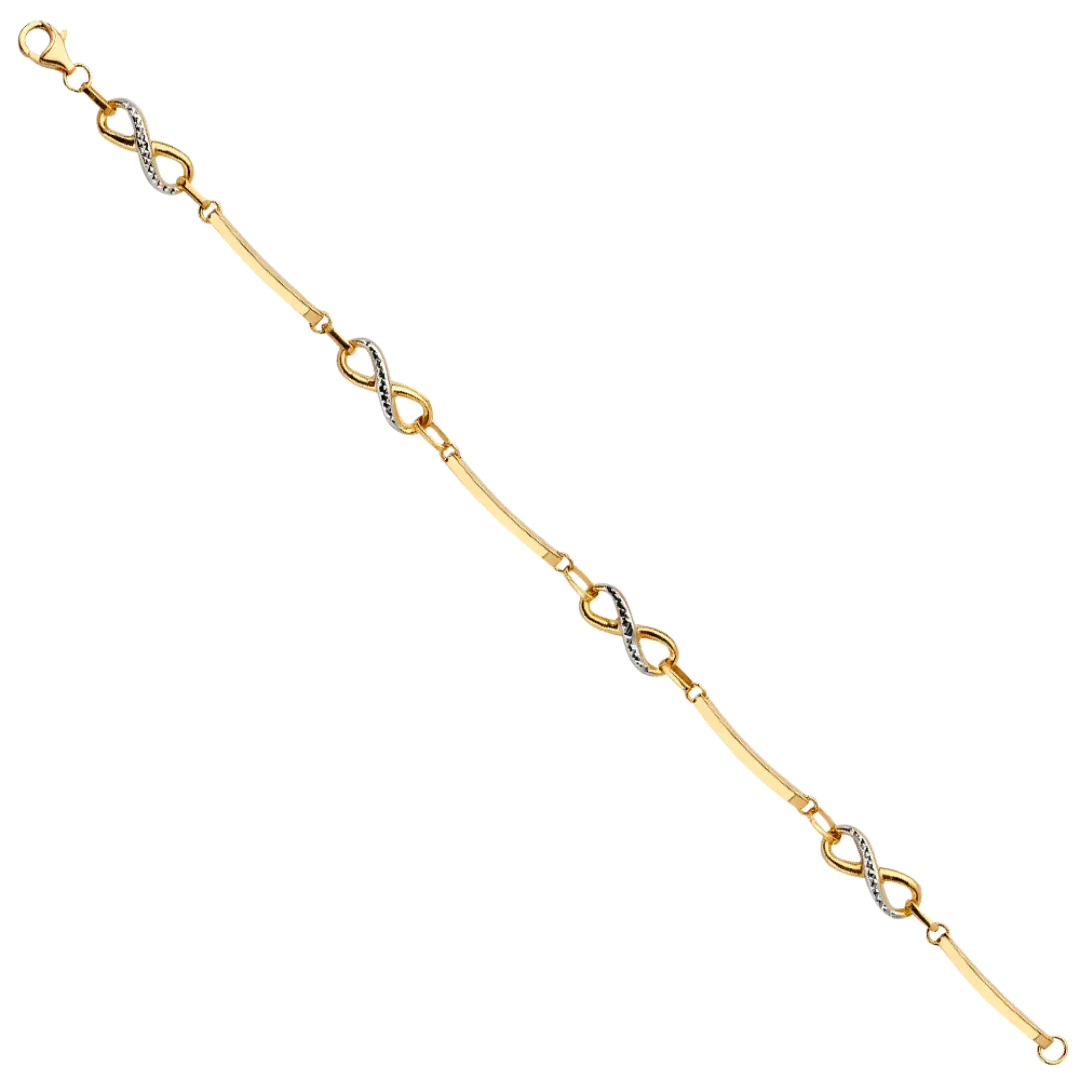 Fancy Bracelet - 14k Two Tone Gold