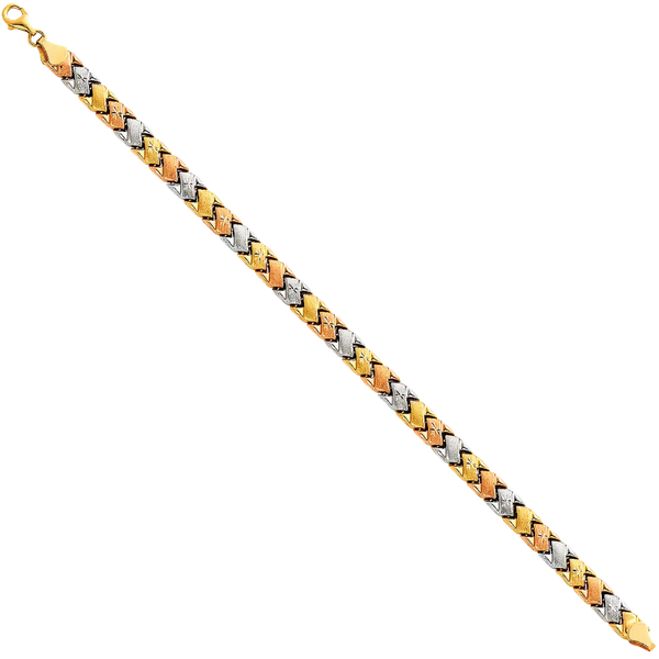 Light Stampato Bracelet - 14k Tri Color Gold