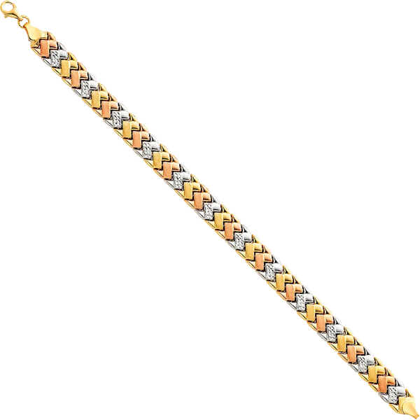 Light Stampato Bracelet - 14k Tri Color Gold