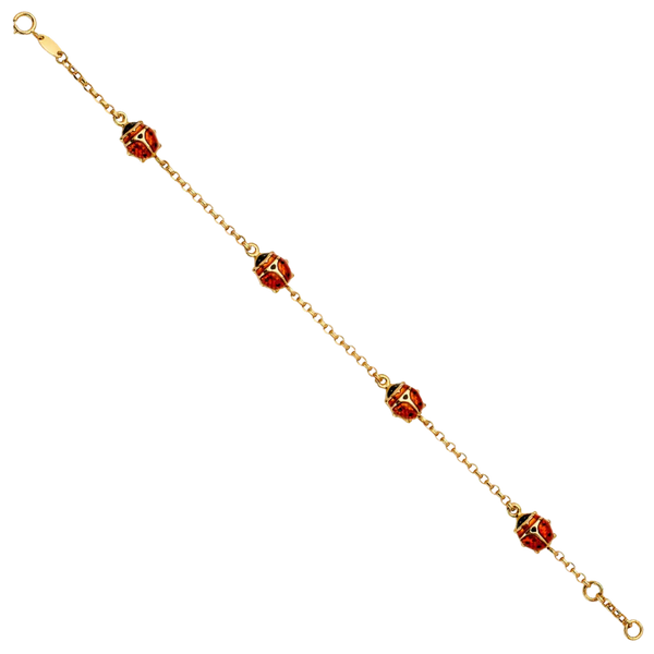 Lady Bug Bracelet - 14k Yellow Gold