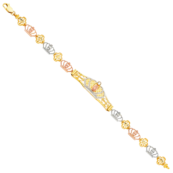 Guadalupe ID Bracelet - 14k Tri Color Gold