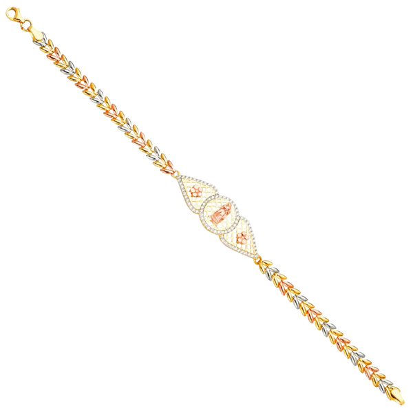 Guadalupe ID Bracelet - 14k Tri Color Gold