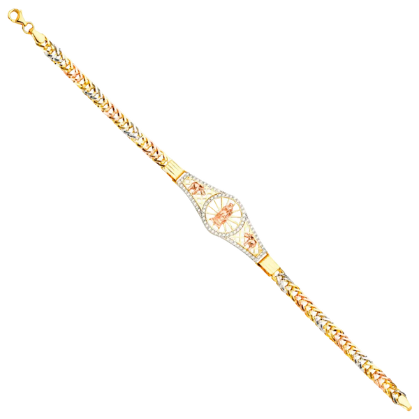 Guadalupe ID Bracelet - 14k Tri Color Gold