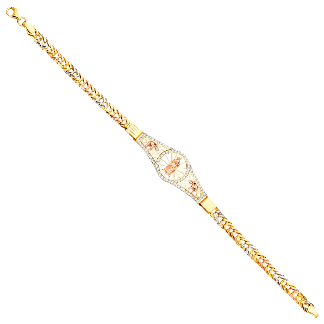 Guadalupe ID Bracelet - 14k Tri Color Gold