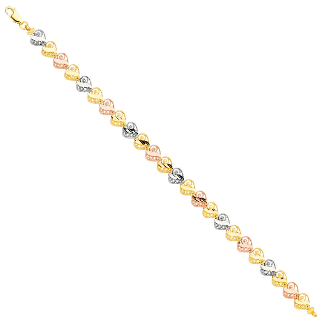 Fancy Bracelet - 14k Tri Color Gold