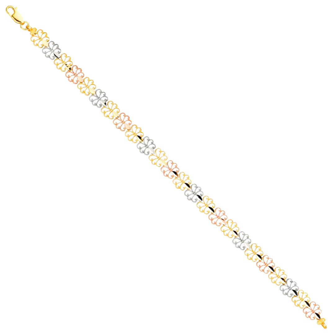 Fancy Bracelet - 14k Tri Color Gold