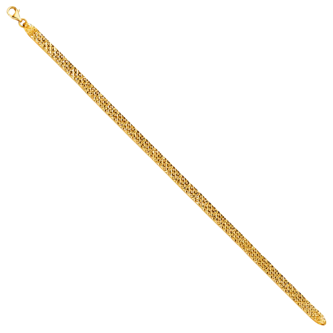 Crytal Cut Bracelet - 14k Yellow Gold