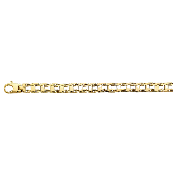 Fancy Rail Link Bracelet - 14k Yellow Gold