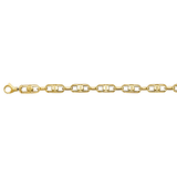 Fancy Screw Link Bracelet - 14k Yellow Gold