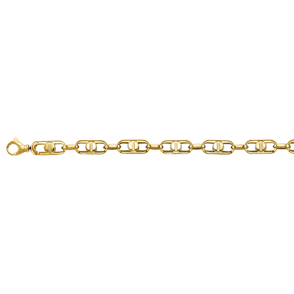 Fancy Screw Link Bracelet - 14k Yellow Gold