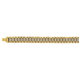 Fancy CZ Rolex Type Bracelet - 14k Yellow Gold