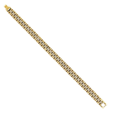 Fancy CZ Rolex Type Bracelet - 14k Yellow Gold