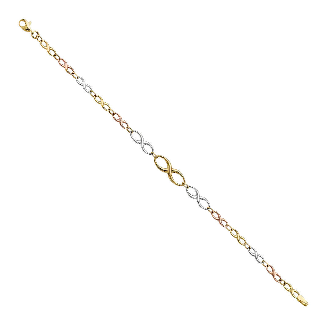 Infinity Bracelet - 14k Tri Color Gold