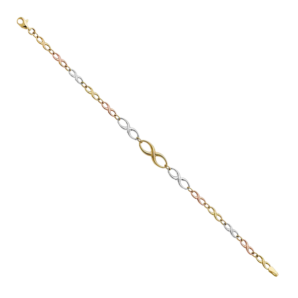 Infinity Bracelet - 14k Tri Color Gold