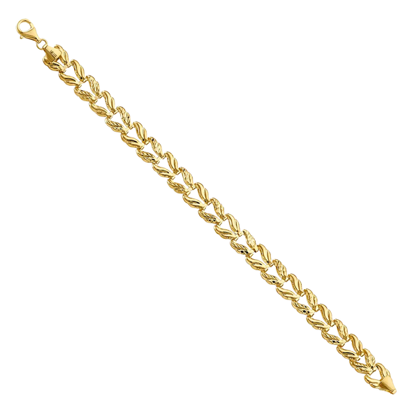 Fancy Hollow Bracelet - 14k Yellow Gold