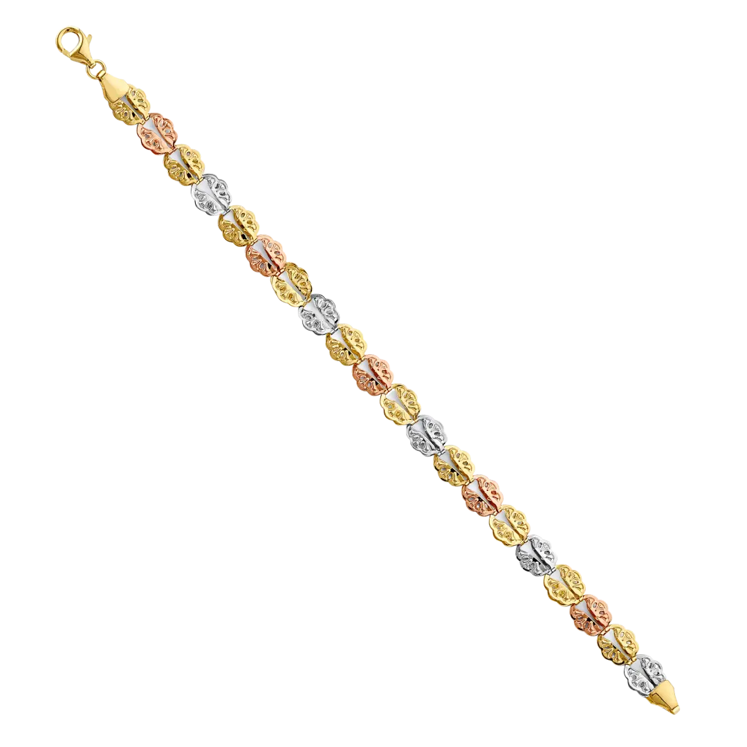 Fancy Bracelet - 14k Tri Color Gold