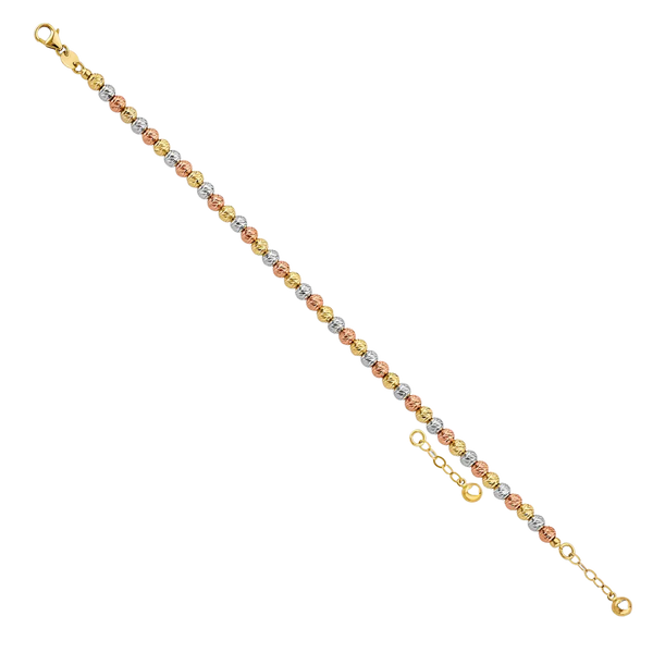 DC Ball Bracelet - 14k Tri Color Gold