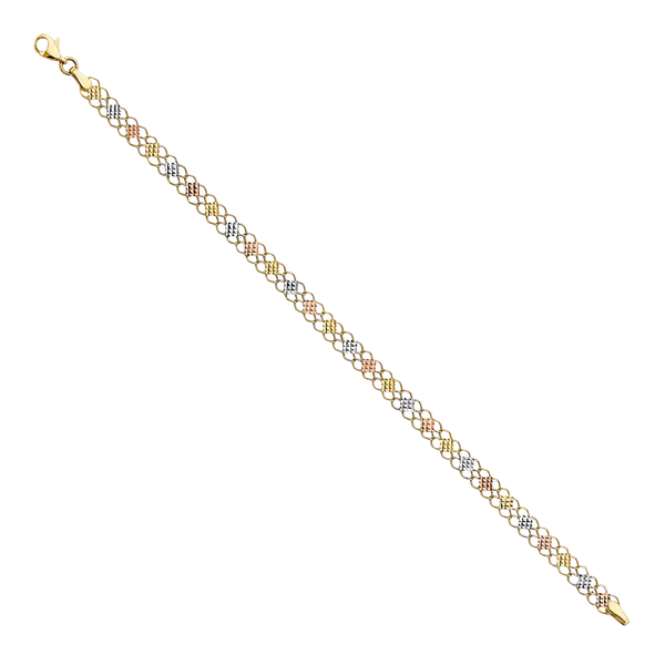 Fancy Bracelet - 14k Tri Color Gold