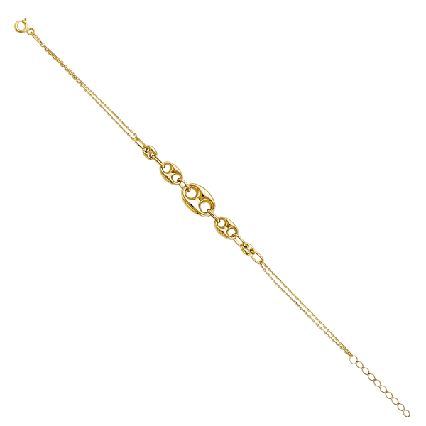 Center Gucci Puff Link Bracelet - 14k Yellow Gold