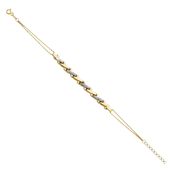 Center Stampato Bracelet - 14k Two Tone Gold