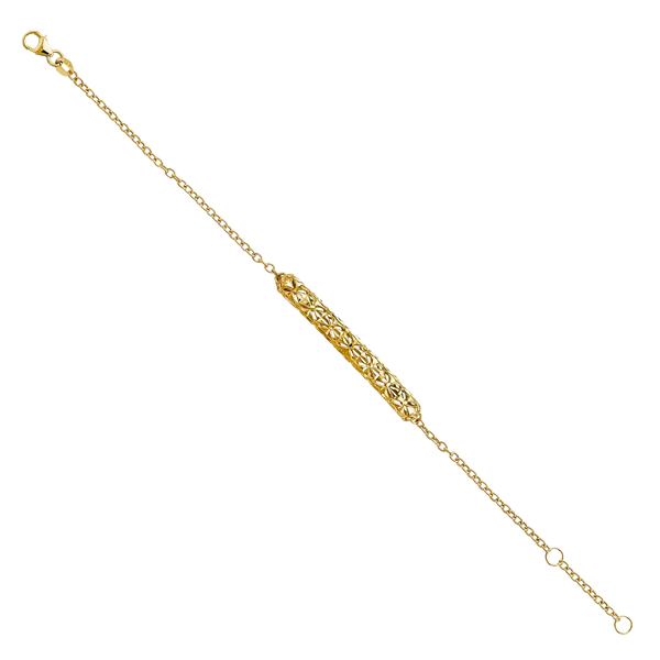 Center DC ID Bracelet - 14k Yellow Gold