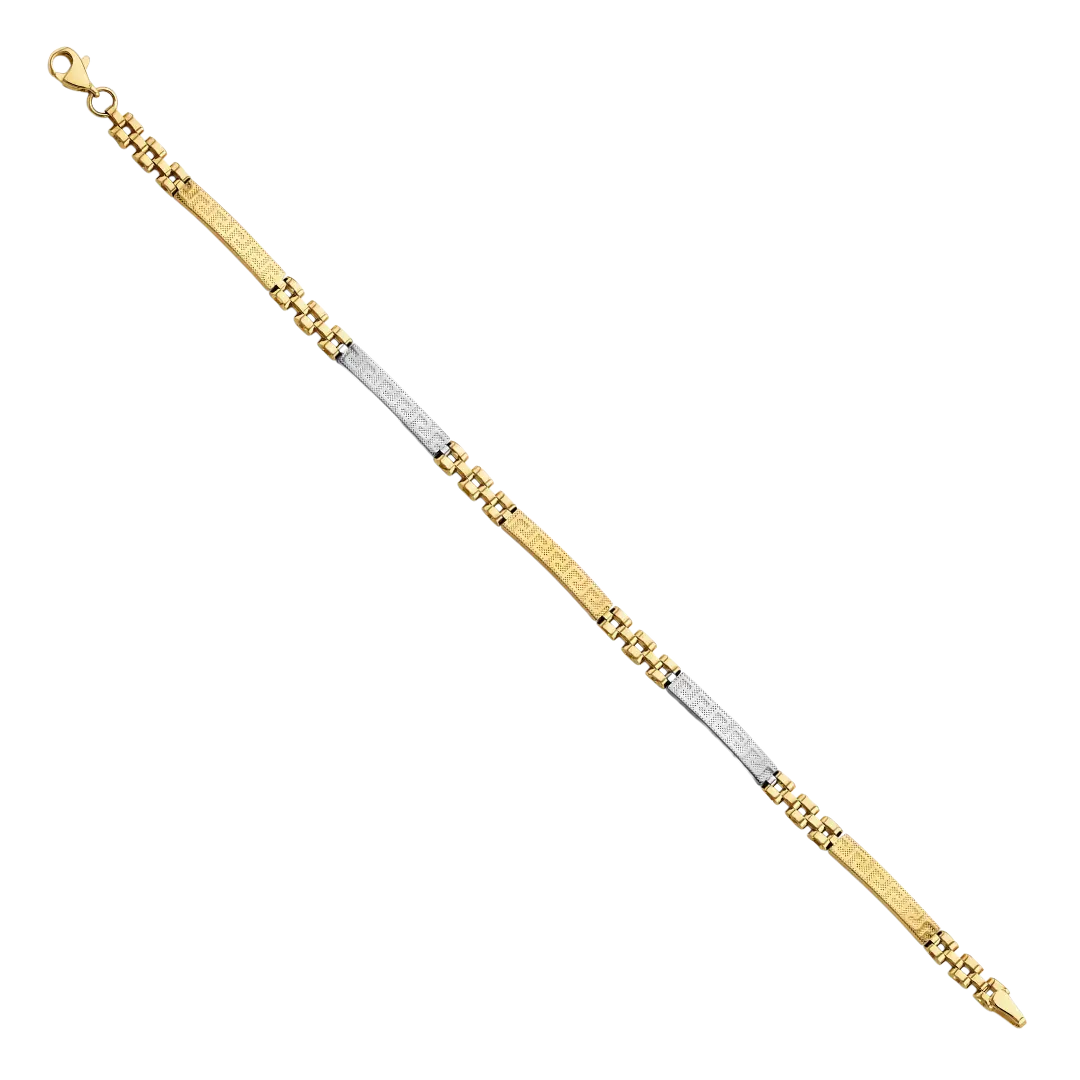 Greek Design Bracelet - 14k Two Tone Gold