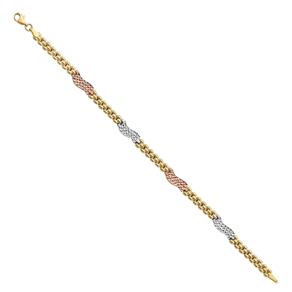 Fancy Bracelet - 14k Tri Color Gold