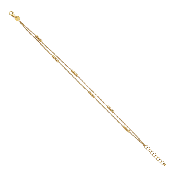 2 Line Ball Bracelet - 14k Yellow Gold