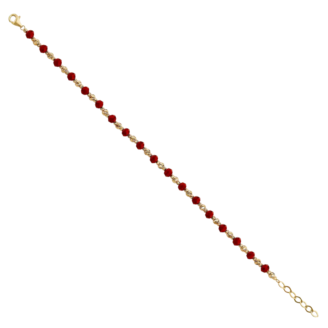 Coral Bracelet - 14k Yellow Gold