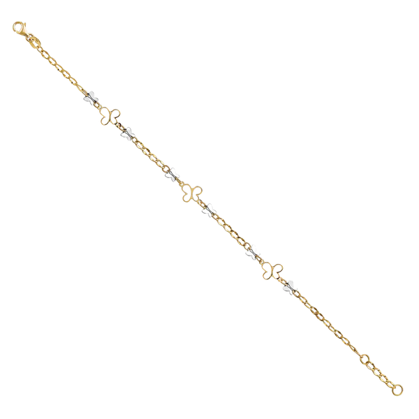 Butterfly Bracelet - 14k Two Tone Gold