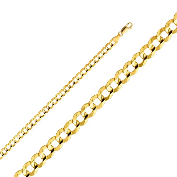 Cuban Concave Open Light Chain - 14k Yellow Gold 5.7mm