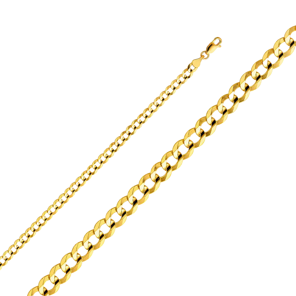 Cuban Concave Open Light Chain - 14k Yellow Gold 4.7mm