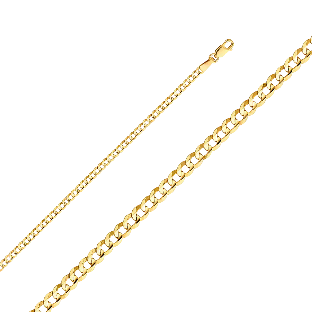 Cuban Concave Chain - 14k Yellow Gold 2.7mm