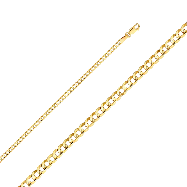 Cuban Concave Chain - 14k Yellow Gold 2.7mm