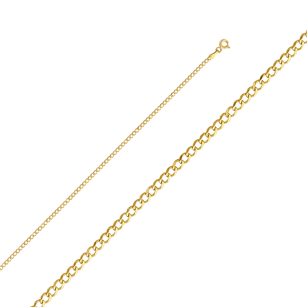 Cuban Concave Chain - 14k Yellow Gold 2.2mm