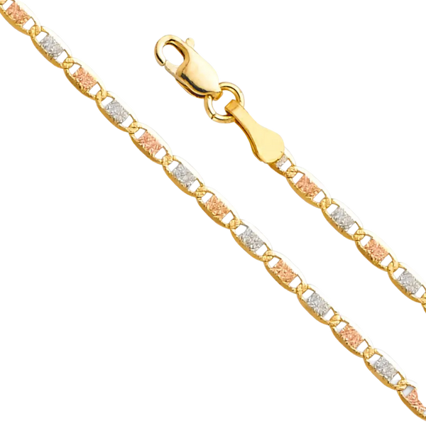 Valentino Chain - 14K Tri Color Gold 2.1mm