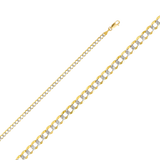 Cuban Open Light White Pave Chain - 14k Yellow Gold 3.6mm