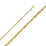 Solid Super Light Rope Chain - 14k Yellow Gold 4mm