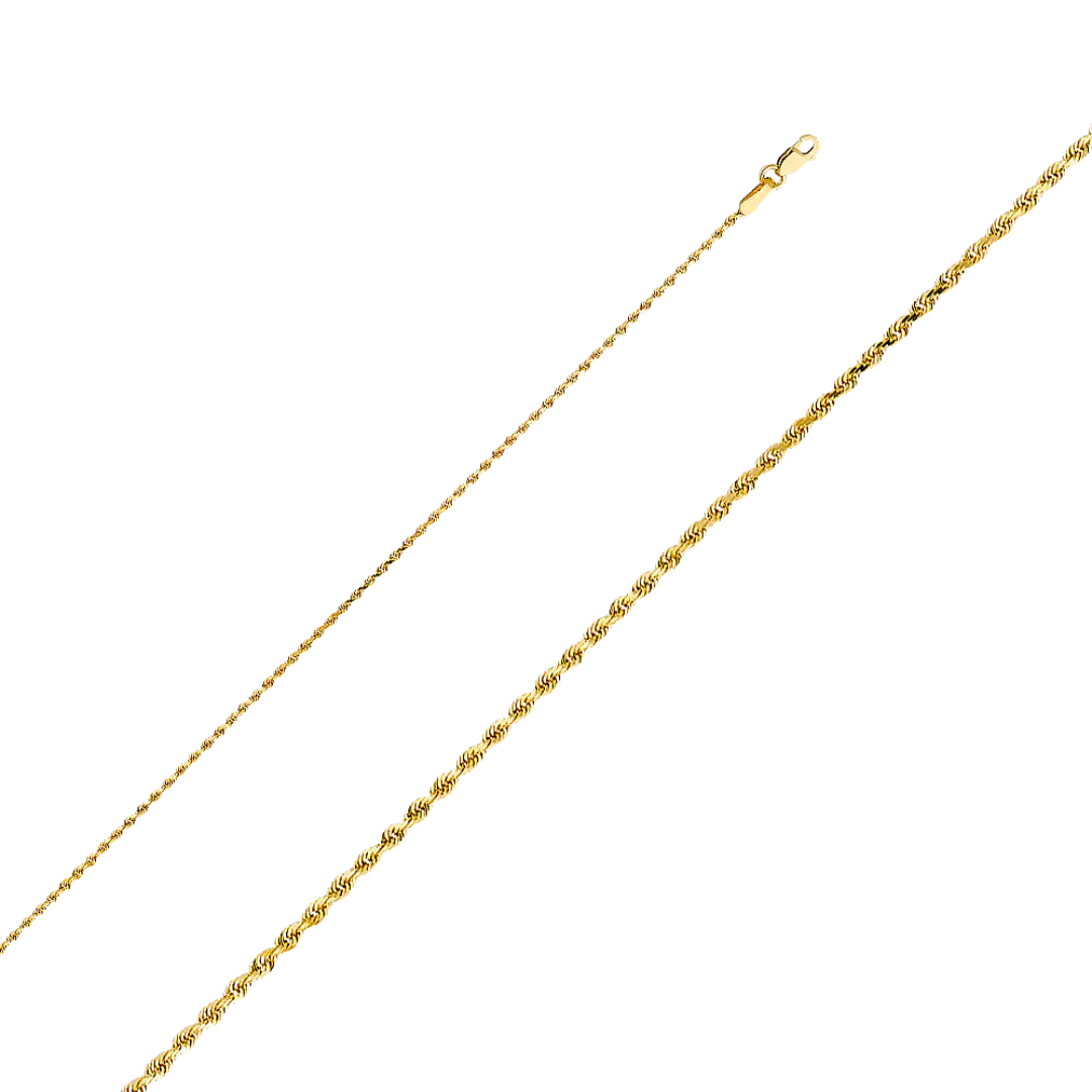 Solid Rope Chain - 14k Yellow Gold 1.2mm